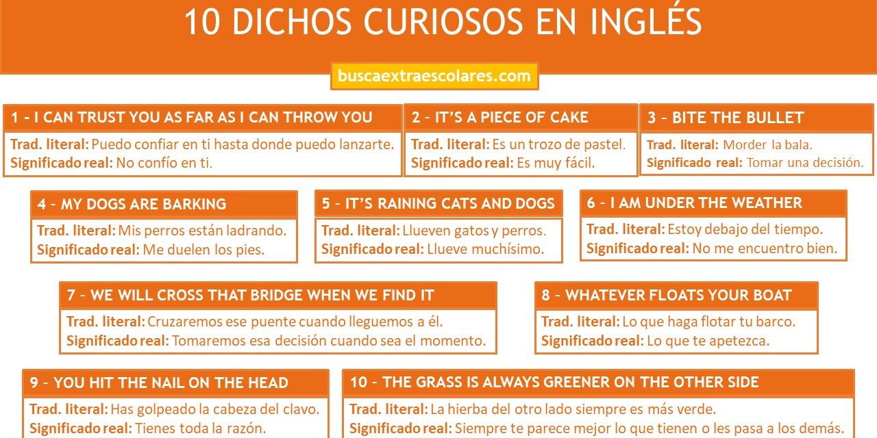 10 dichos curiosos en inglés que te harán quedar como un PRO del idioma