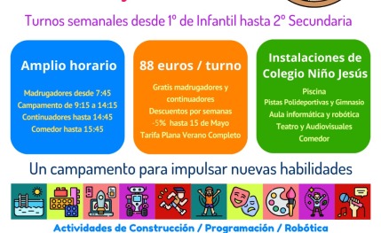 Robótica, artes plásticas, apoyo escolar